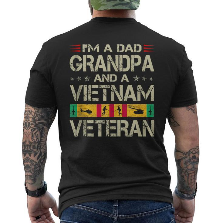 Im A Dad Grandpa And Vietnam Veteran Fathers Day Retro  Mens Back Print T-shirt