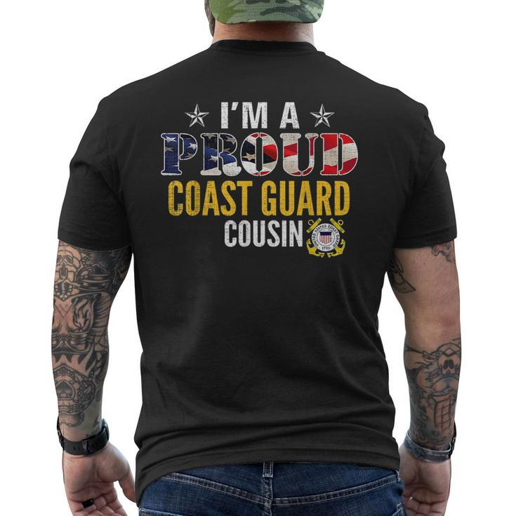 Im A Proud Coast Guard Cousin American Flag Gift Veteran Veteran Funny Gifts Mens Back Print T-shirt