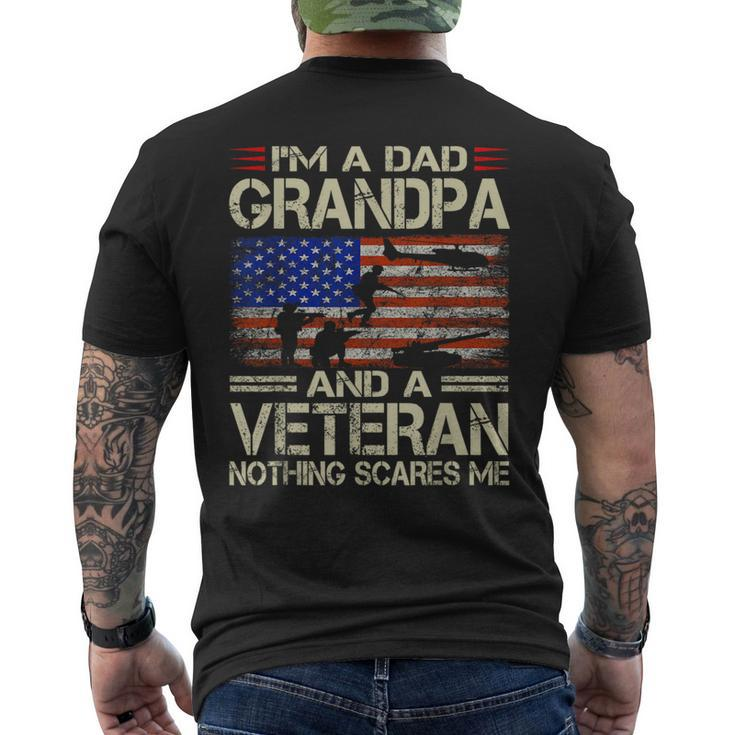 I'm A Dad Grandpa And Veteran Retro Papa Grandpa Men's T-shirt Back Print
