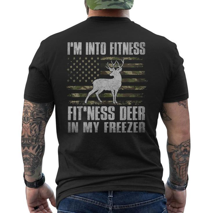 I'm Into Fitness Fit'ness Deer In My Freezer Hunting Hunter Men's T-shirt Back Print