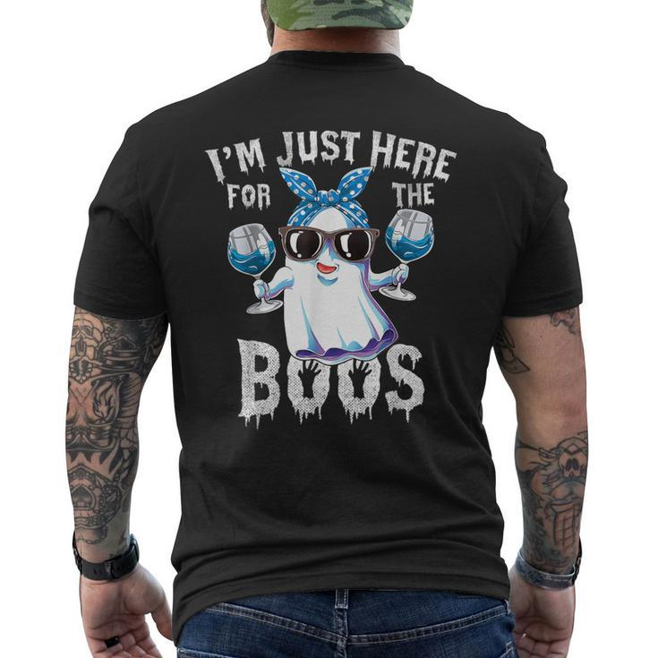 I'm Just Here For The Boos Cute Ghost Halloween Men's T-shirt Back Print