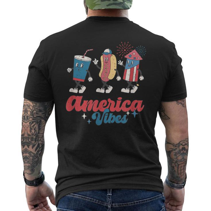 Im Just Here For The Wieners Funny Fourth Of July   Men's Crewneck Short Sleeve Back Print T-shirt