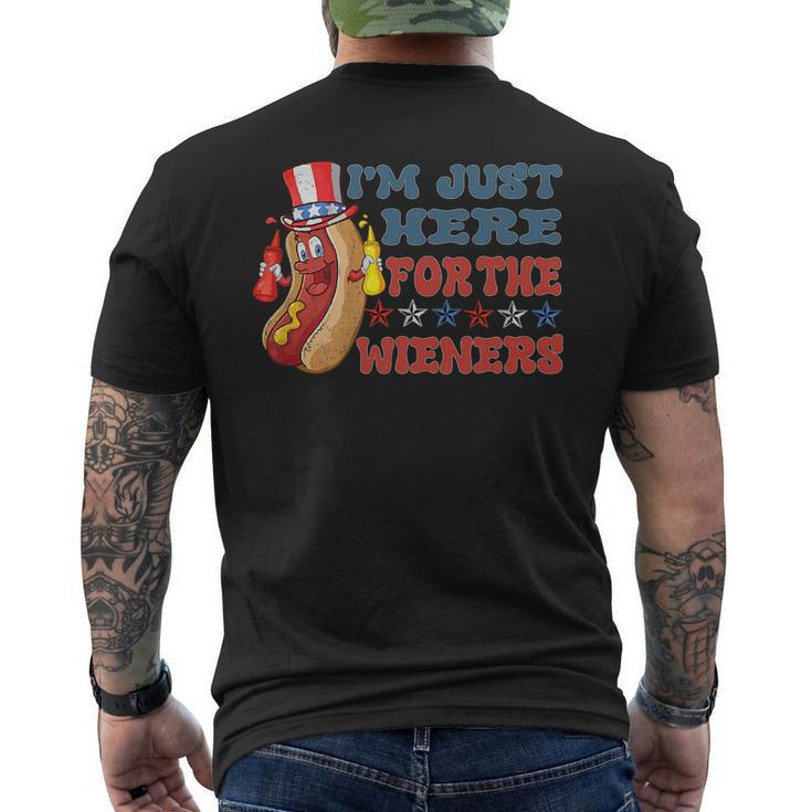 Im Just Here For The Wieners   Mens Back Print T-shirt