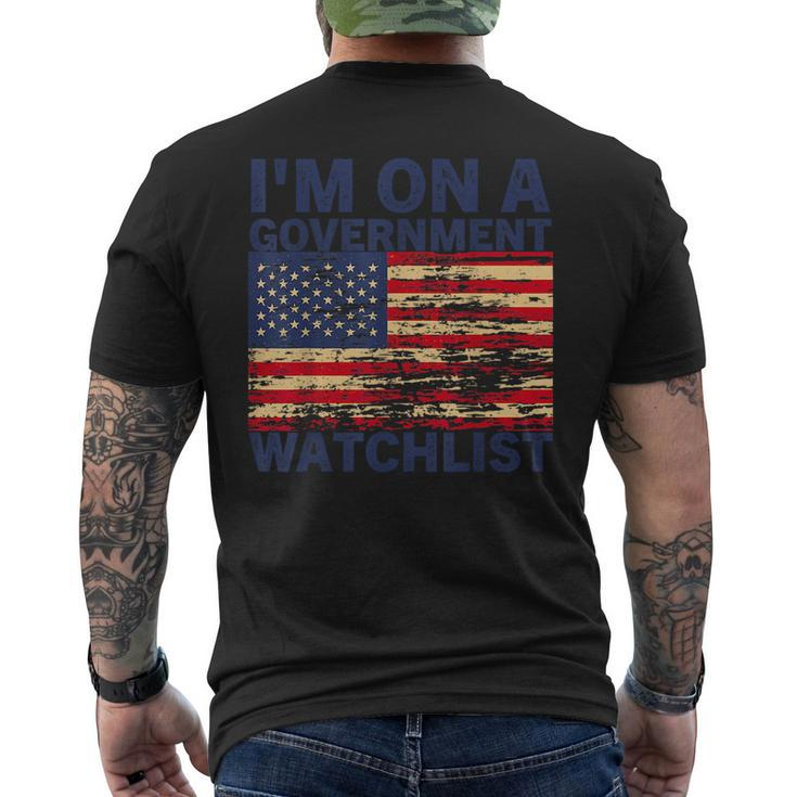 Im On A Government Watchlist Funny American Quotes Mens Back Print T-shirt