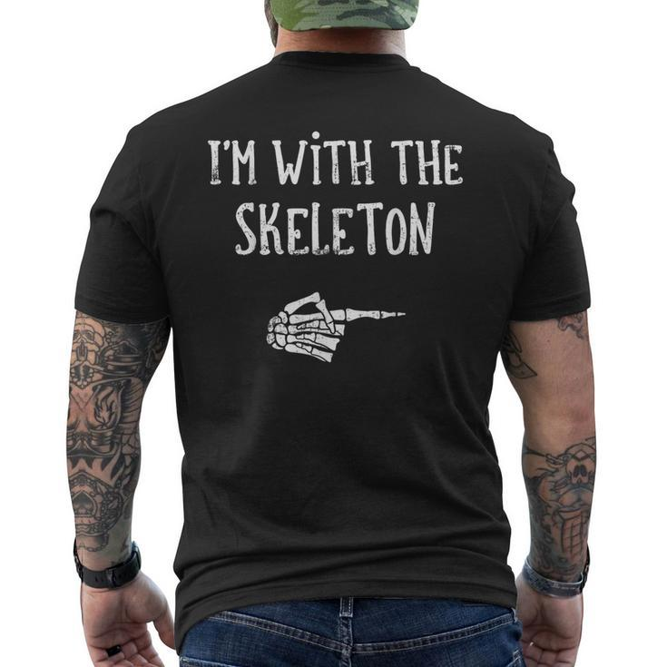 I'm With The Skeleton Matching Couple Costume Halloween Men's T-shirt Back Print
