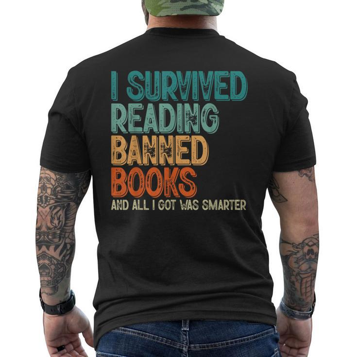Im With The Banned  I Survived Reading Banned Books  Men's Crewneck Short Sleeve Back Print T-shirt