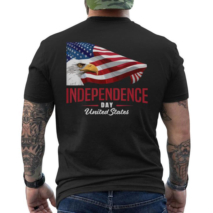 Independence Day 4Th July Flag Patriotic Eagle   Mens Back Print T-shirt