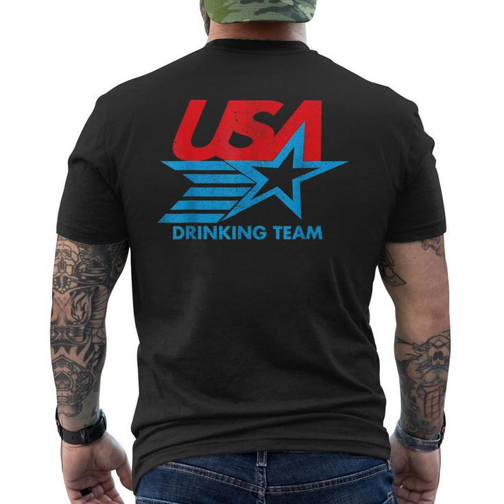 Independence Day Usa Drinking Team 4Th Of July Men's Back Print T-shirt