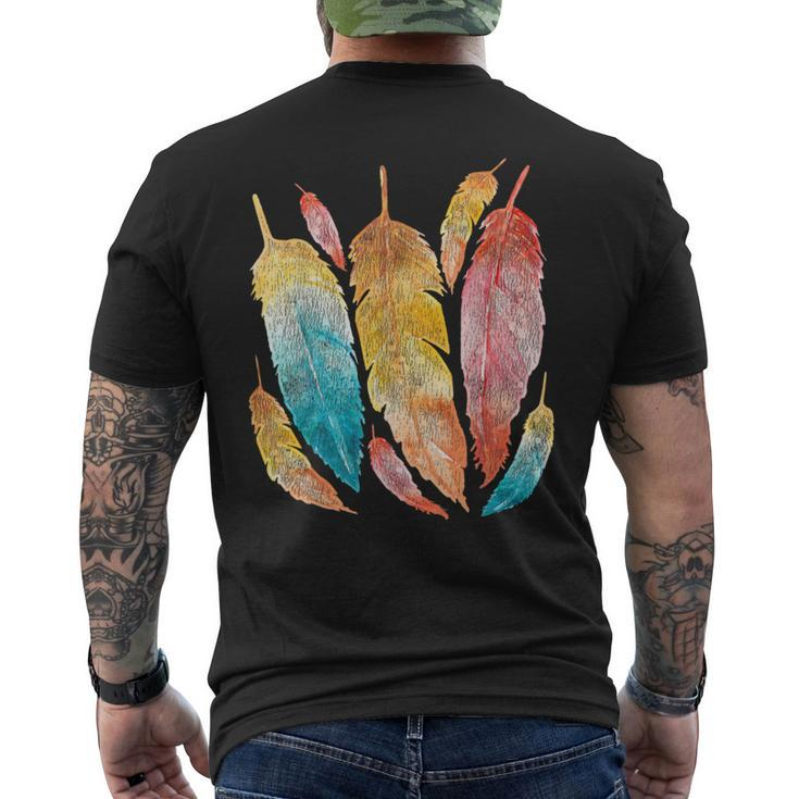 Indigenous Feathers Native American Roots Native American Men's T-shirt Back Print