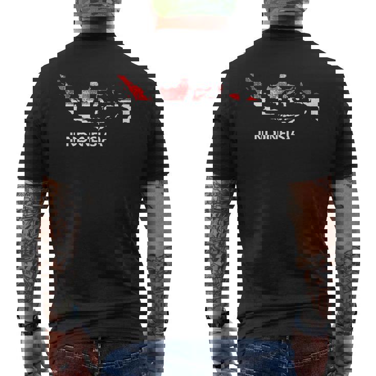 Indonesia Flag Pride Distressed Indonesian Mens Back Print T-shirt