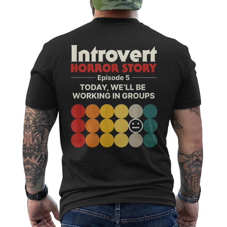 Introvert Horror Story Antisocial Vintage Geek Geek Men's T-shirt Back Print