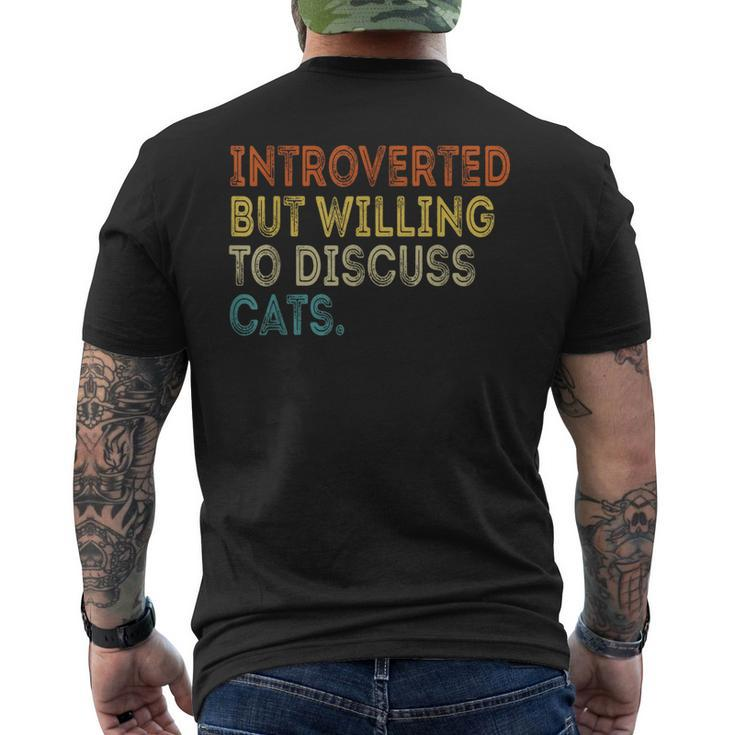 Introverted But Willing To Discuss Cats Lovers Kitten Men's T-shirt Back Print