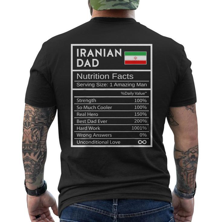 Iranian Dad Nutrition Facts National Pride For Dad Men's T-shirt Back Print