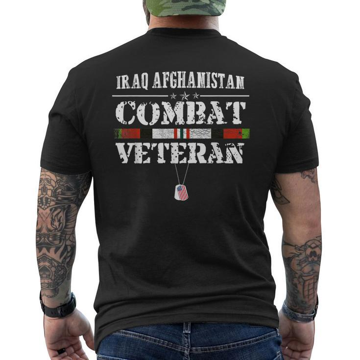 Iraq Afghanistan Combat Veteran Proud Army Military Vintage Men's Back Print T-shirt