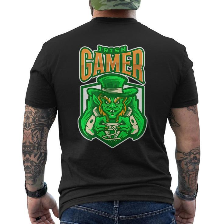 Irish Gamer Scary Angry Leprechaun Design  Mens Back Print T-shirt
