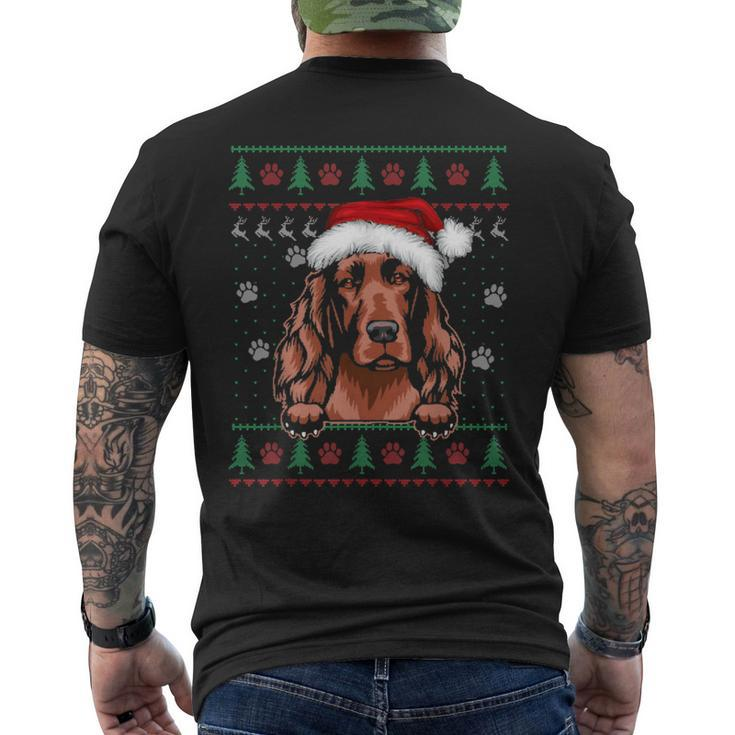Irish Setter Christmas Ugly Sweater Dog Lover Men's T-shirt Back Print