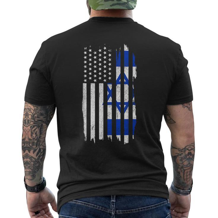 Israel American Flag Patriotic Israeli Pride Men's T-shirt Back Print