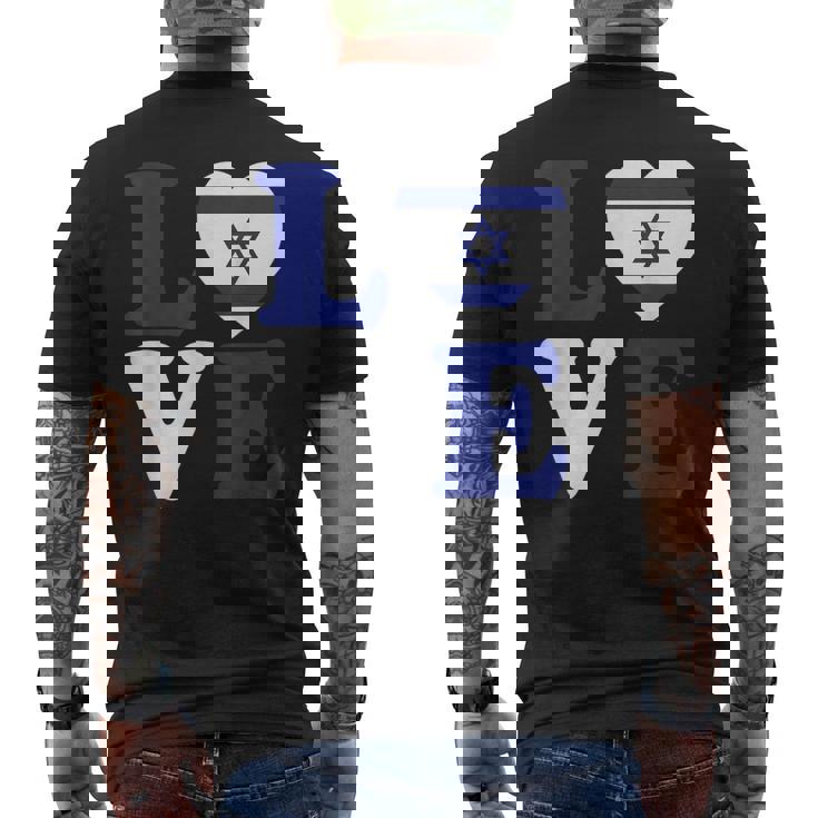 Israel Love Flag I Stand With Israel Heritage Israeli Flag Men's T-shirt Back Print