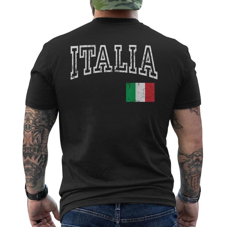 Italia Italian Flag Italy Distressed Men's T-shirt Back Print