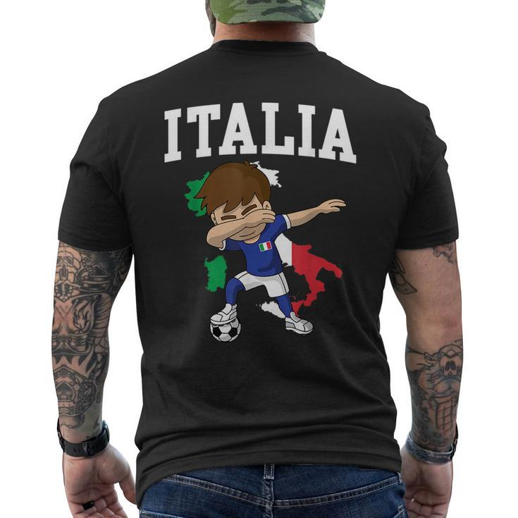 Italia Soccer Boy Italian Italy Flag Map Sports Team Coach  Mens Back Print T-shirt
