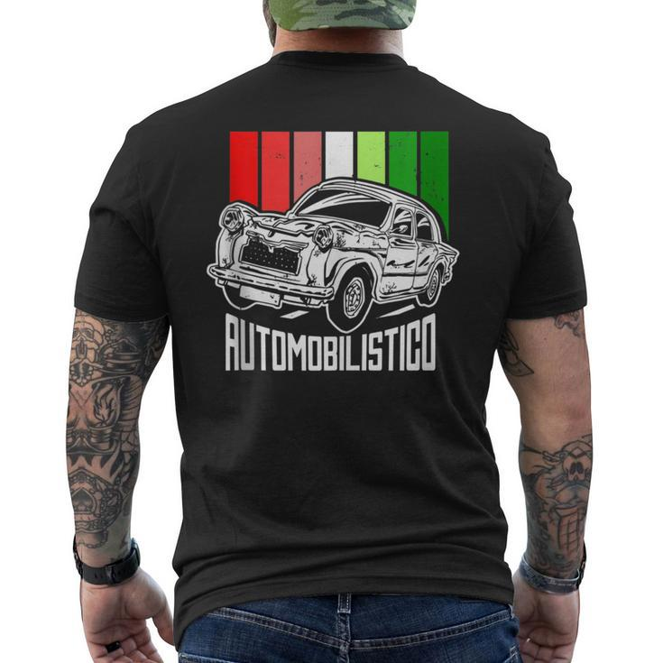Italian Automotive With Italy Flag Colors Auto Classic Cars  Mens Back Print T-shirt