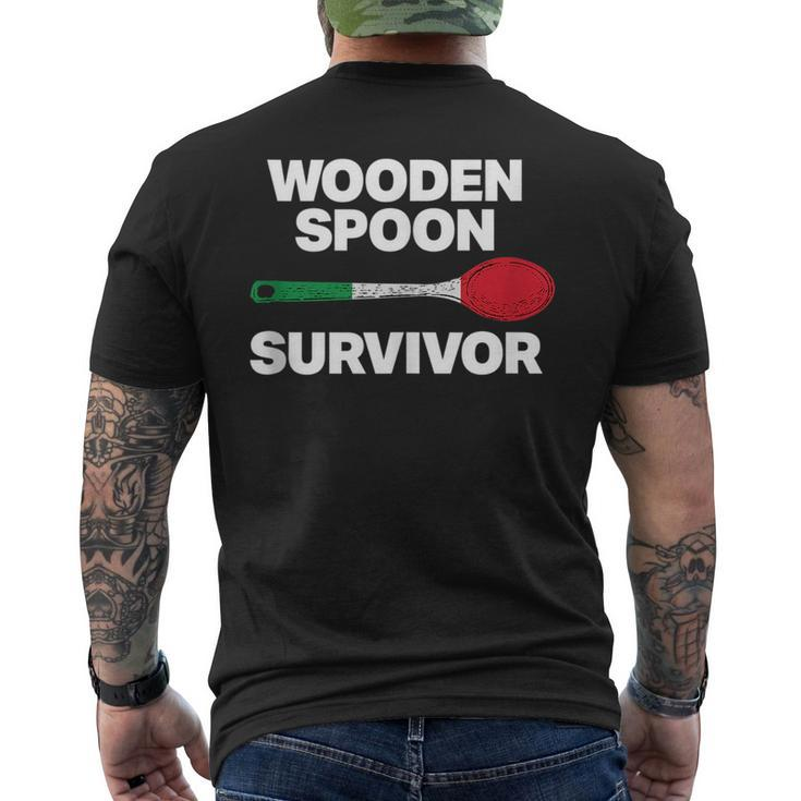 Italian Family - Funny Wooden Spoon Survivor  Mens Back Print T-shirt