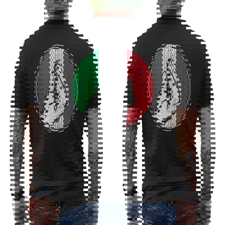 Italy Italian Funny Hand Gesture Flag Pride Fan Soccer Gift Mens Back Print T-shirt