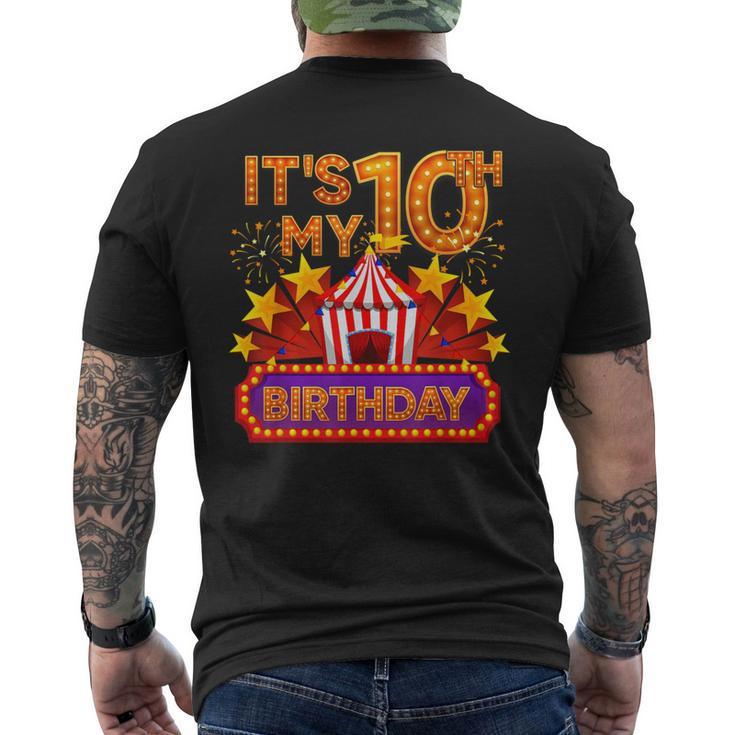 Its My 10Th Birthday Circus Carnival Birthday Party Decor Men's T-shirt Back Print