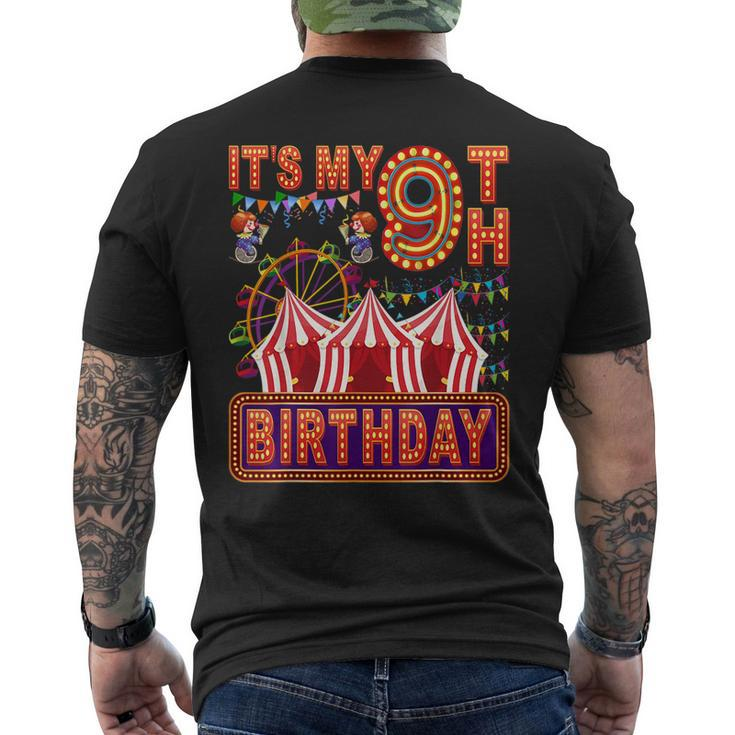 It's My 9Th Birthday Circus Carnival Birthday Party Decor Men's T-shirt Back Print