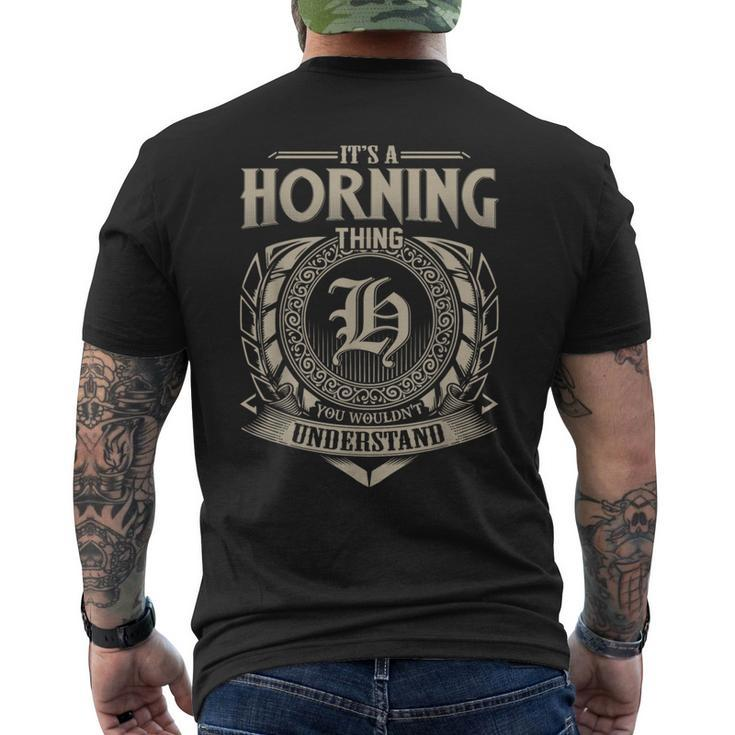 It's A Horning Thing You Wouldn't Understand Name Vintage Men's T-shirt Back Print