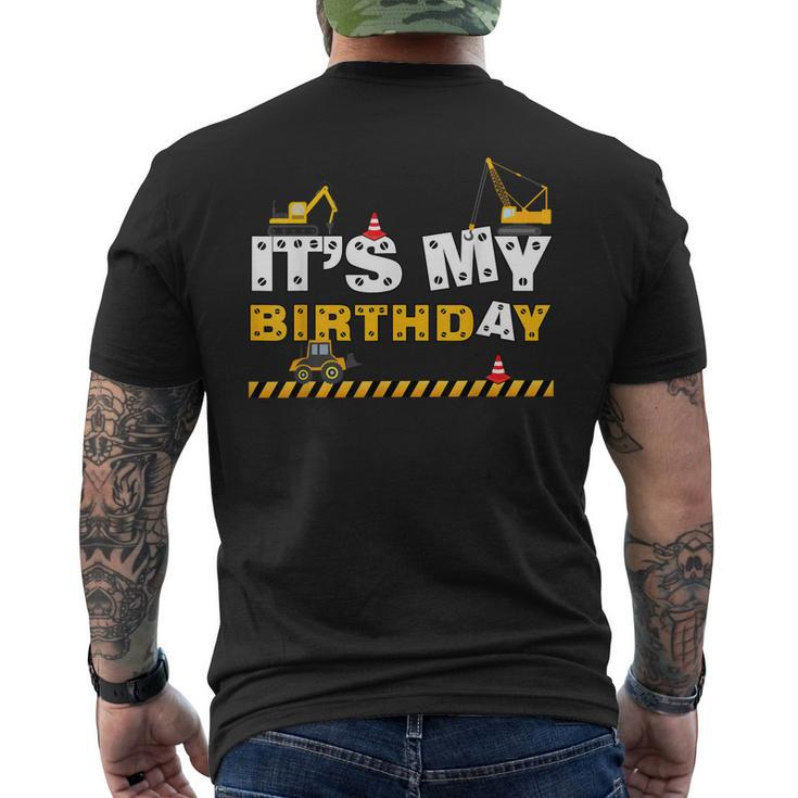Its My Birthday Construction Family Birthday Party  Mens Back Print T-shirt