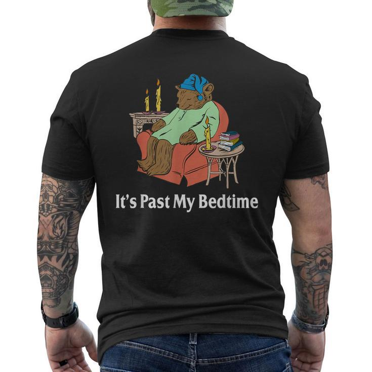 It's Past My Bedtime Bear Lover Reading Men's T-shirt Back Print