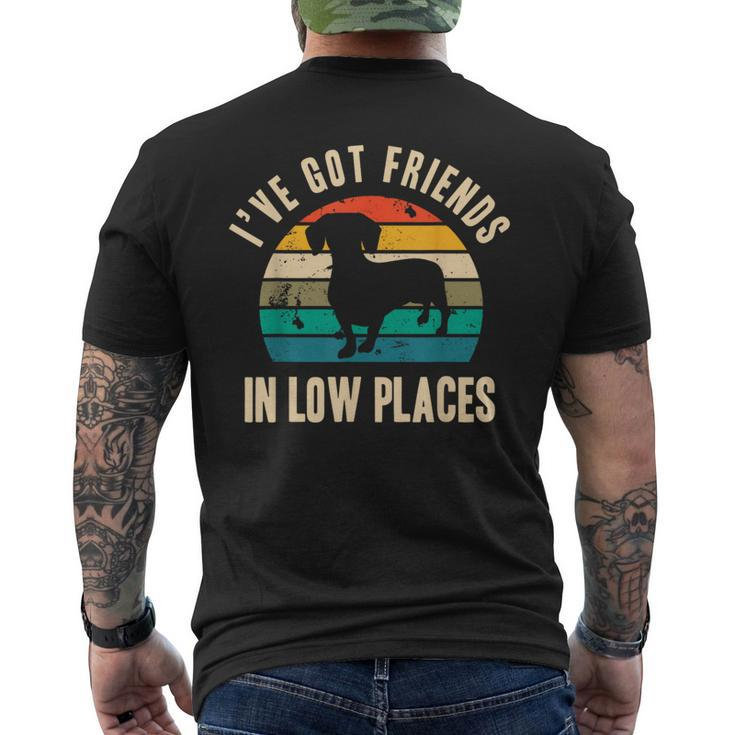 I've Got Friends In Low Places Dachshund Vintage Men's T-shirt Back Print