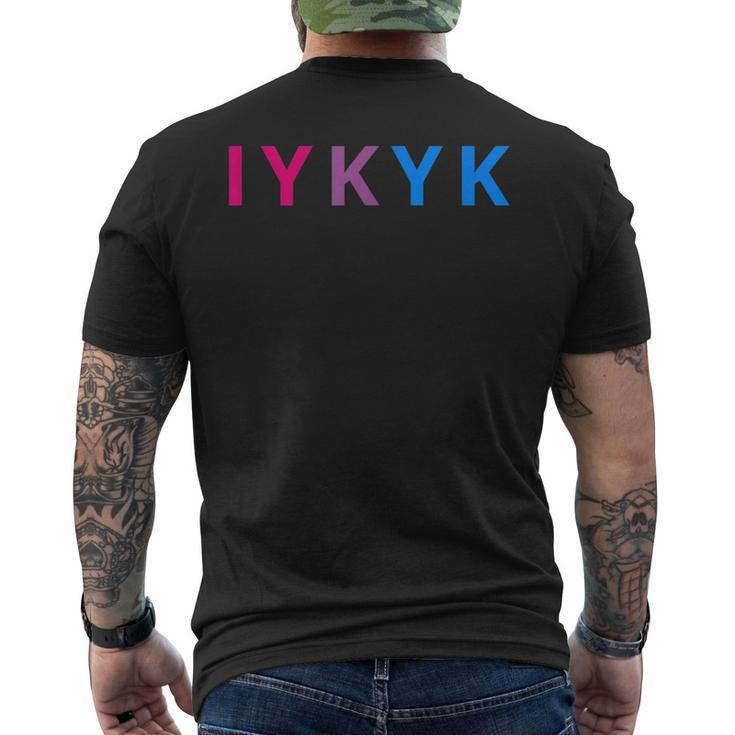 Iykyk Funny Bisexual Lgbtq Pride Subtle Lgbt Bi I Y K Y K Mens Back Print T-shirt