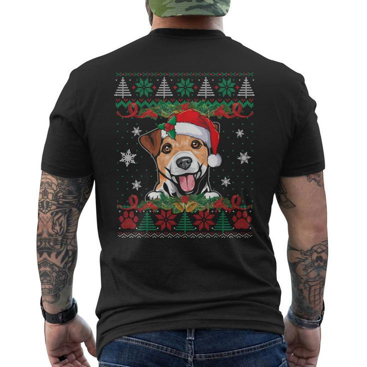 Jack Russell Terrier Christmas Santa Ugly Sweater Dog Lover Men's T-shirt Back Print