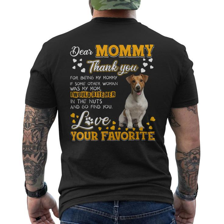 Jack Russell Terrier Dear Mommy Thank You For Being My Mommy Mens Back Print T-shirt