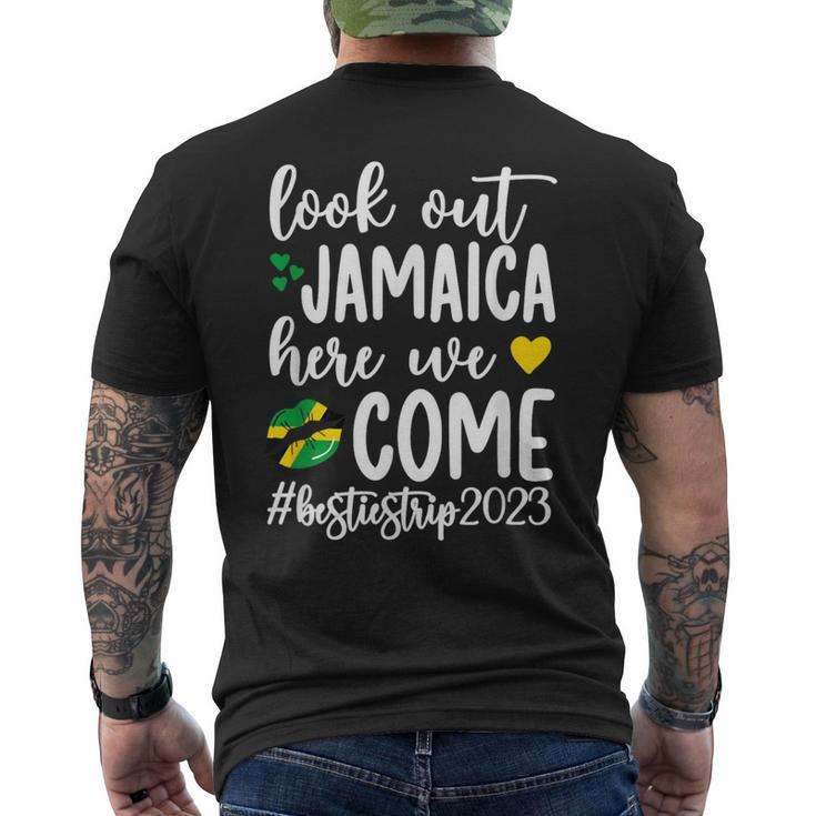 Jamaica Here We Come Besties Trip 2023 Best Friend Vacation Men's T-shirt Back Print