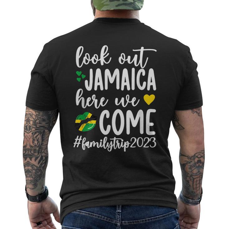Jamaica Here We Come Family Trip 2023 Vacation Jamaica  Mens Back Print T-shirt