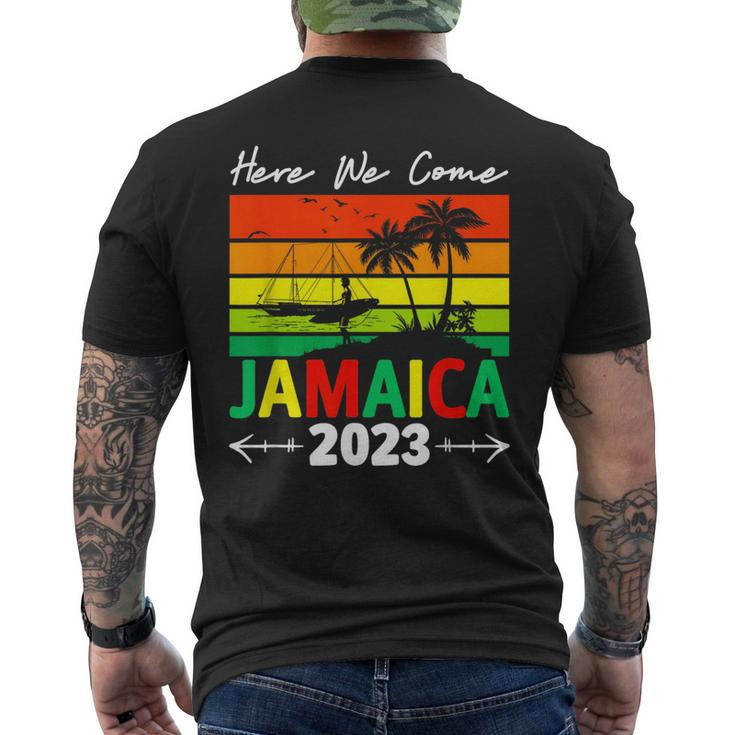 Jamaica Here We Come Matching Family 2023 Dream Vacation Mens Back Print T-shirt