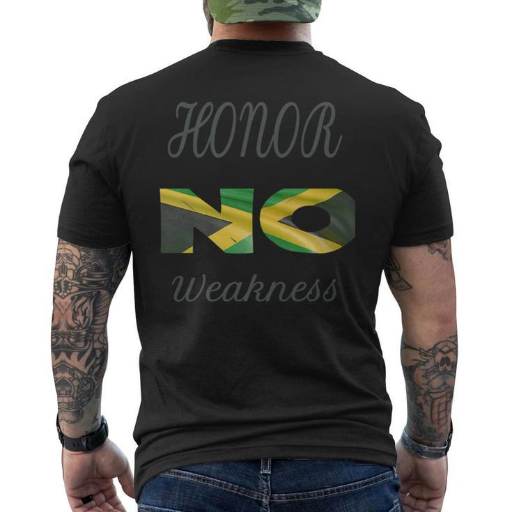 Jamaica Honor No Weakness Pride Gifts Clothing   Mens Back Print T-shirt