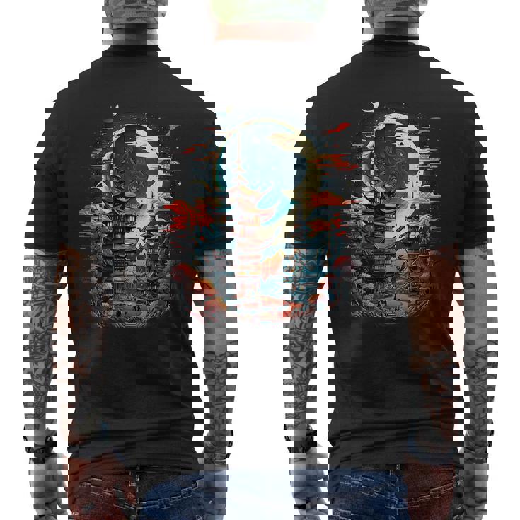 Japanese Temple Tokyo Asian Inspired Retro Japan Mens Back Print T-shirt
