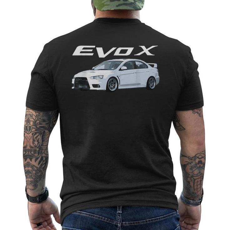 Jdm Car Evo X White Rpf1 Mens Back Print T-shirt
