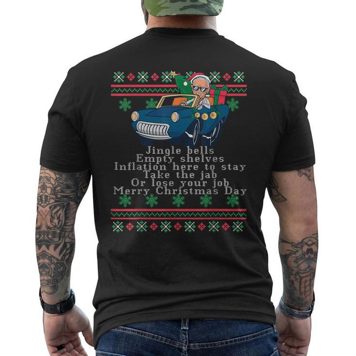 Jingle Joe Biden Santa Trump Ugly Christmas Sweater Men's T-shirt Back Print