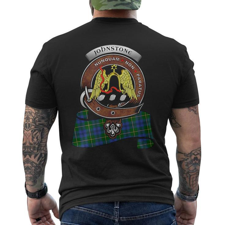 Johnstone Clan Badge & Tartan Mens Back Print T-shirt