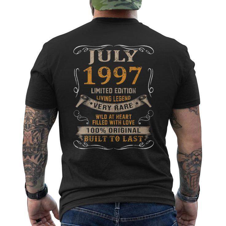 July 1997 Vintage 24 Years Old 24Th Birthday Gifts Family Gift For Mens Mens Back Print T-shirt