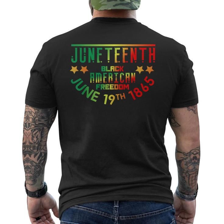 Junenth Black History American Freedom  Mens Back Print T-shirt