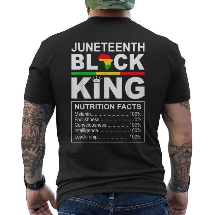Junenth Black King Nutrition Facts Fathersday Blackfather  Mens Back Print T-shirt