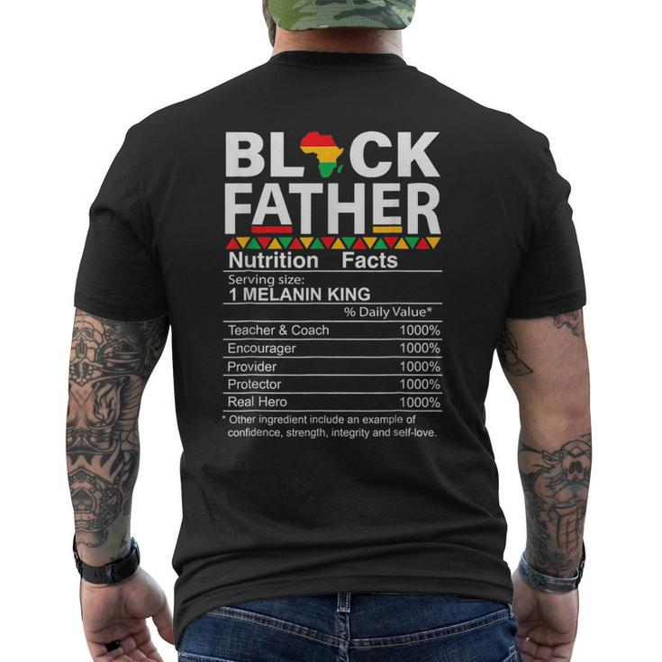 Junenth Black King Nutritional Facts Melanin Fathers Day  Mens Back Print T-shirt