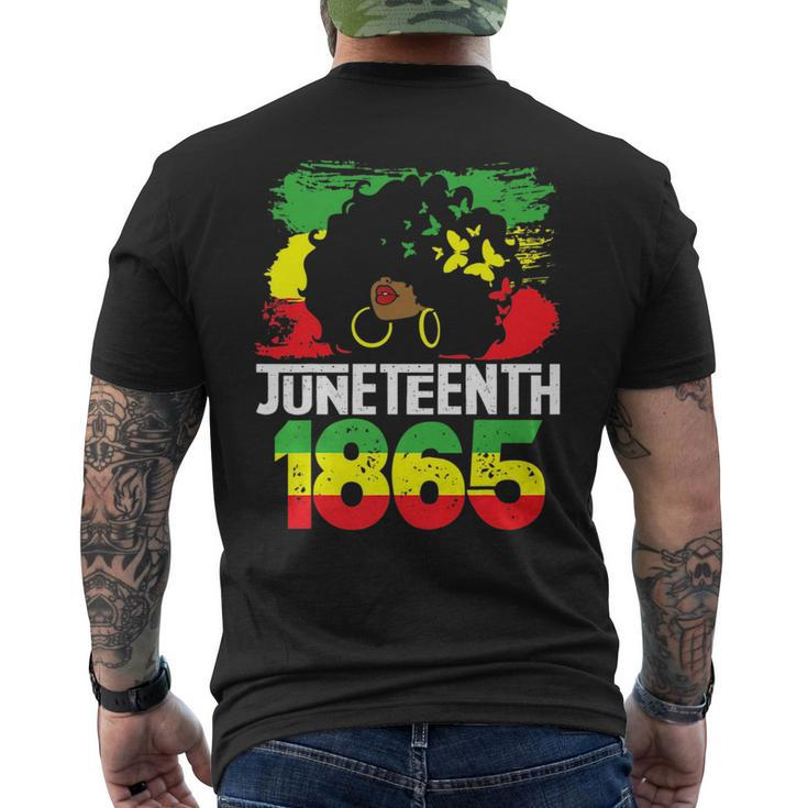 Junenth Black Woman Afro Design Mens Back Print T-shirt