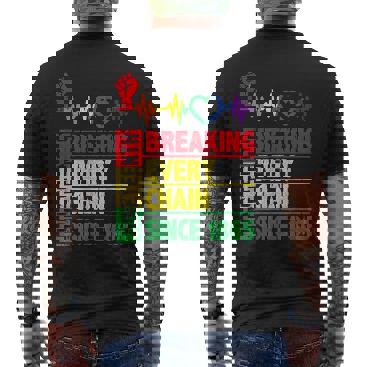 Junenth Breaking Every Chain Since 1865 African Freedom  Mens Back Print T-shirt